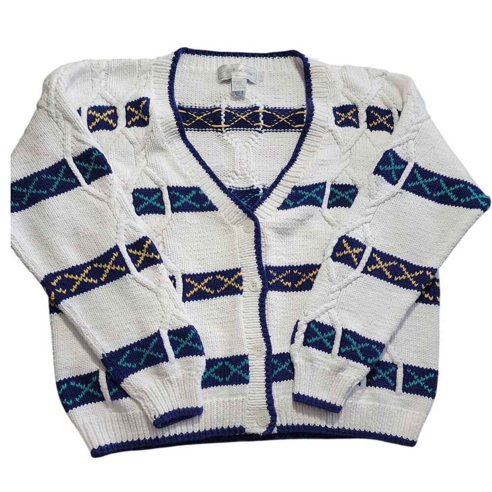 Vintage All Week Long Grandpa Knit Cardigan Sweater Size Large